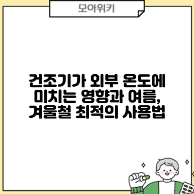 건조기가 외부 온도에 미치는 영향과 여름, 겨울철 최적의 사용법