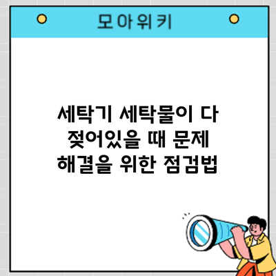세탁기 세탁물이 다 젖어있을 때 문제 해결을 위한 점검법