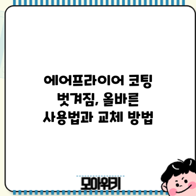 에어프라이어 코팅 벗겨짐, 올바른 사용법과 교체 방법
