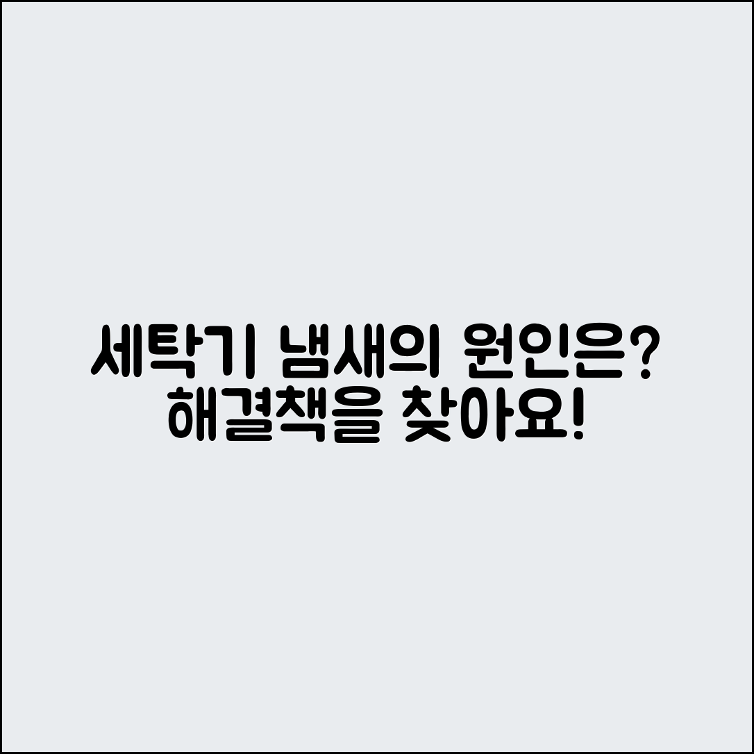 세탁기에서 나는 냄새, 원인은 무엇일까요?