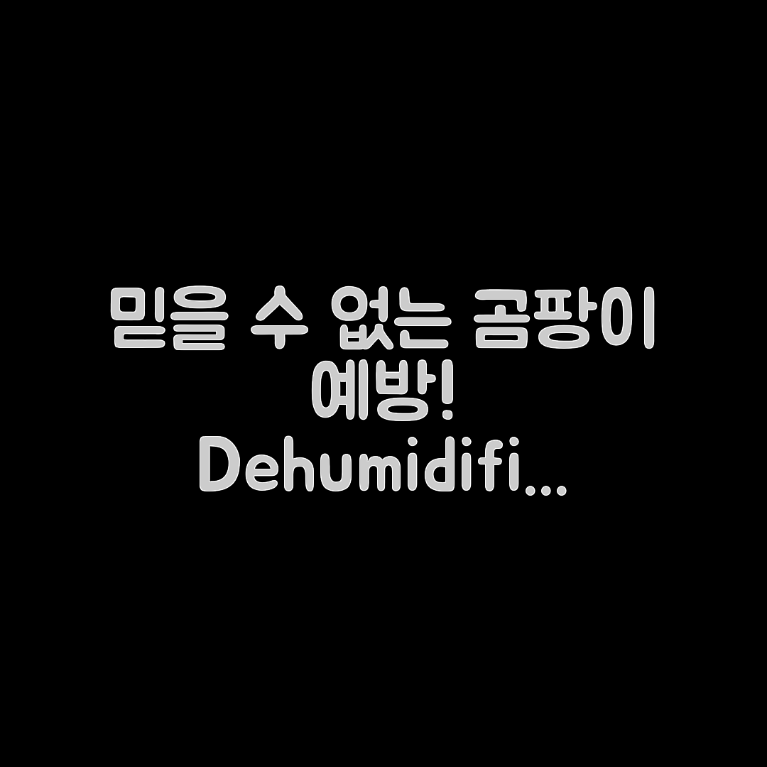 믿을 수 없는 곰팡이 예방! 제습기 물통 완전 건조 비법