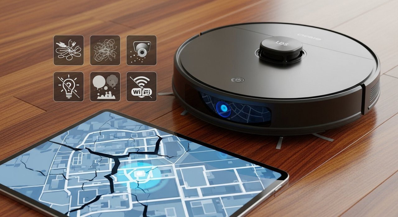 로봇청소기 LDS 에러 지도 인식 실패 원인 4가지 & 해결 가이드