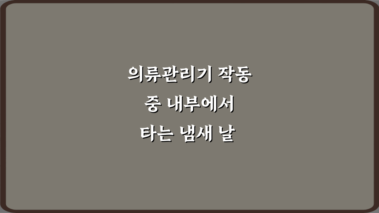 의류관리기 작동 중 내부에서 타는 냄새 날 때 즉시 차단해야 하는 이유 3가지