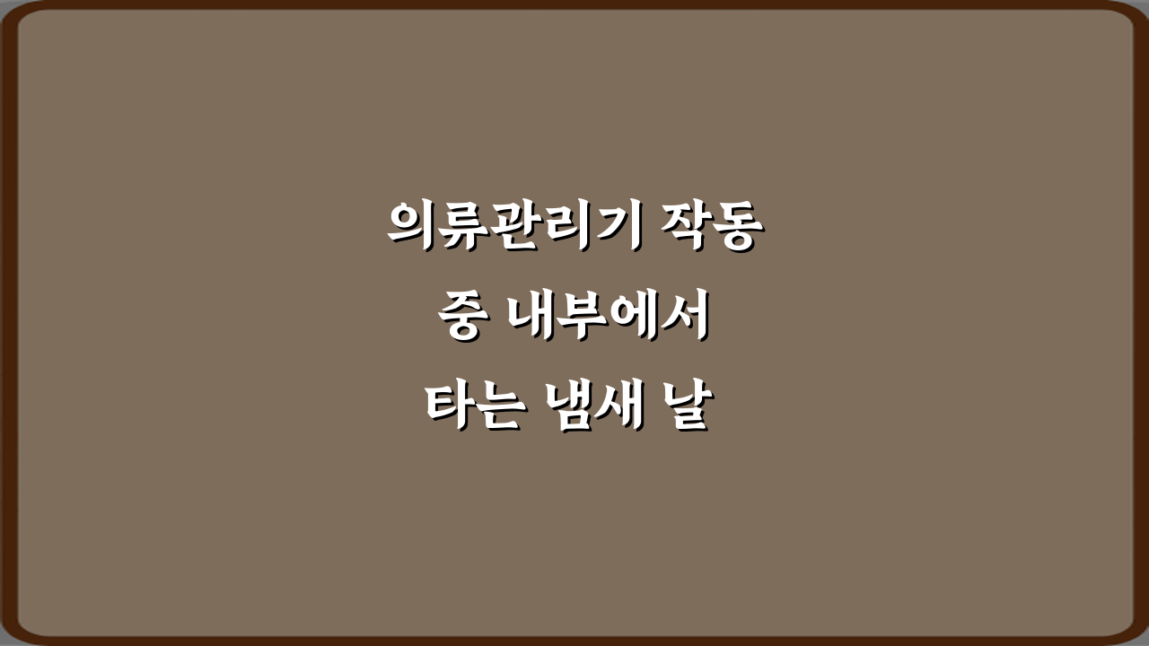 의류관리기 작동 중 내부에서 타는 냄새 날 때 즉시 차단해야 하는 이유 3가지