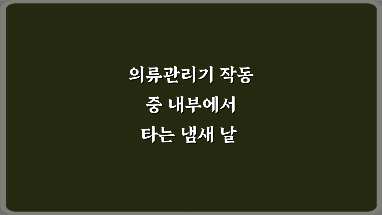 의류관리기 작동 중 내부에서 타는 냄새 날 때 즉시 차단해야 하는 이유 3가지