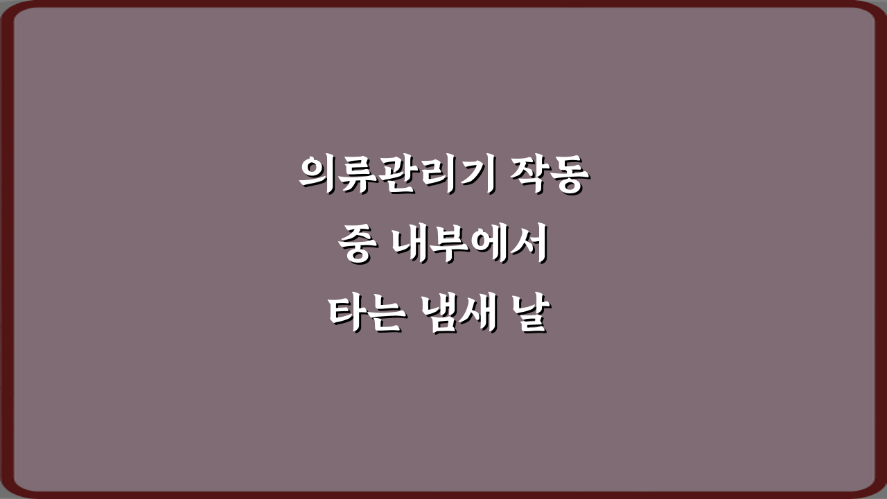 의류관리기 작동 중 내부에서 타는 냄새 날 때 즉시 차단해야 하는 이유 3가지
